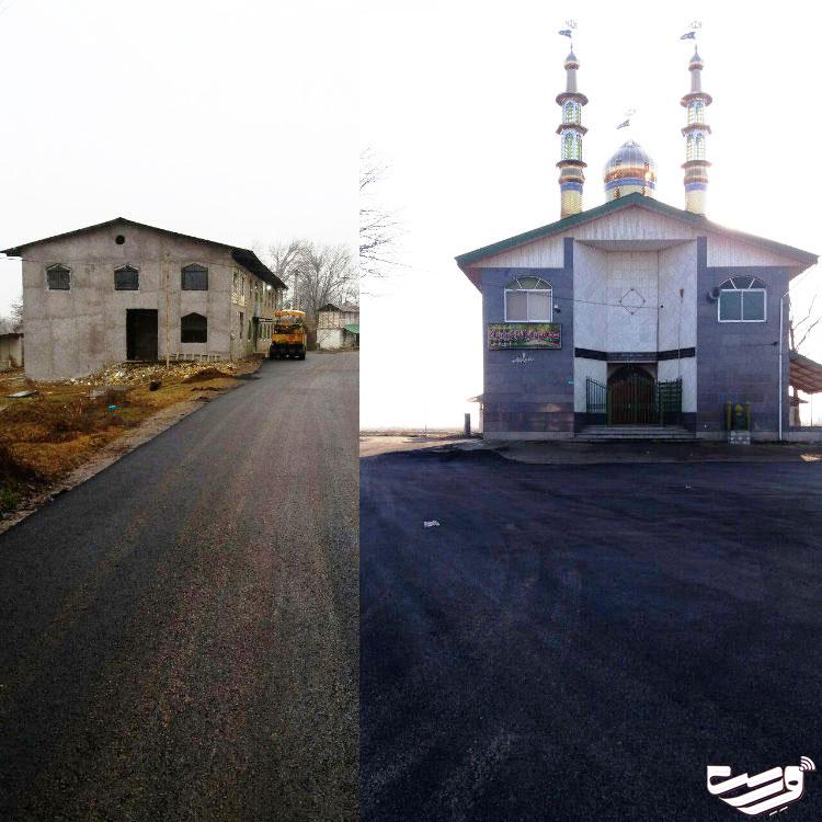 آسفالت راه روستایی در شفت
