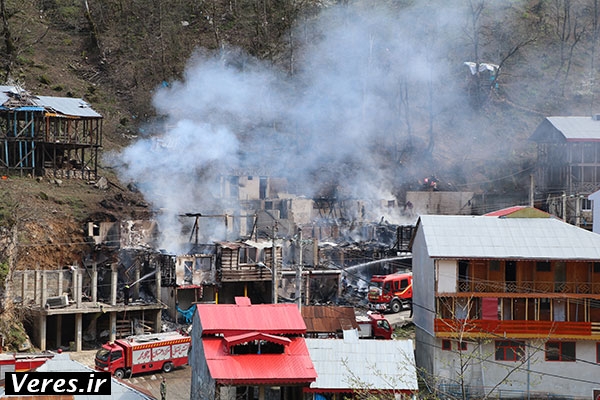 آتش سوزی در امامزاده ابراهیم شهرستان شفت